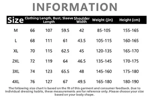 Detailed size chart for men fleece jacket including length, chest, sleeve and shoulder info