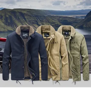 Trois vestes d'hiver pour hommes avec doublure polaire, col en velours et lettrage ARMY