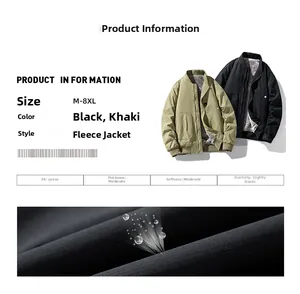 Detail view of water-repellent fabric and thick fleece lining on baseball jackets