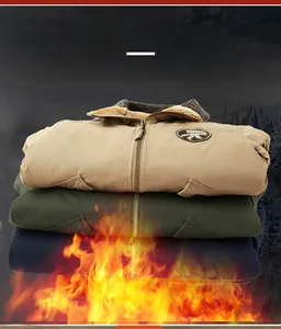 Close-up of thick winter flight jackets showing warm fleece collars and durable fabric
