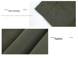 Dettaglio del gilet outdoor verde militare con cerniera, bordo e trama del tessuto in diagonale