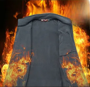 Detail view of deep grey fleece vest interior featuring soft texture and inner pocket