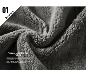 Macro detail of dense grey fleece lining for windproof winter jacket warmth