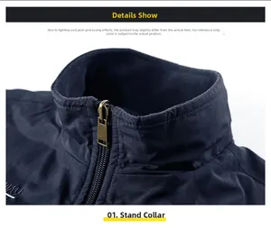 Close-up of the stand-up collar and brass metal zipper on this reversible fleece vest