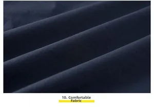 Macro detail of navy blue reversible vest showing smooth textured and breathable fabric