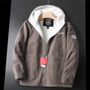 Detail of Outdoor Norway fleece jacket showing inner lining, zipper, and brand tags