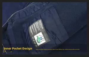 Detail of waterproof outdoor jacket showing a fleece lining and internal pocket with velcro