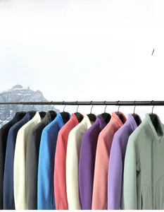 Multiple colors of full-zip fleece jackets with stand collar for winter warmth