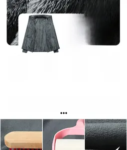 Close-up of thick grey fleece lining with anti-pilling and anti-static texture detail