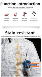 Waterproof detail of camo jacket showing three-layer fabric and water repellent surface