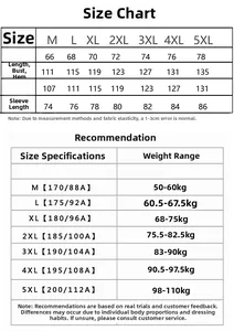 Size chart for reversible fleece outdoor jacket with detailed body measurements and weight guide