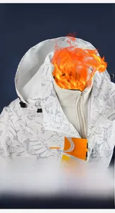 Veste outdoor trois-en-un avec imprimé feuille et doublure en polaire chaude
