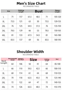 Tableau des tailles détaillé pour vestes de sport camouflage imperméables homme et femme