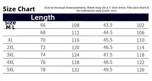 Detailed size chart for men outdoor fishing vest showing length chest and shoulder measurements