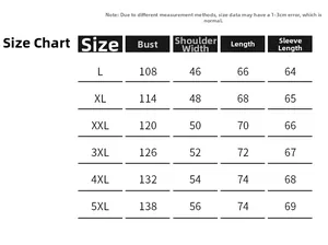 Size chart table for PU leather motorcycle jacket showing chest and shoulder measurements