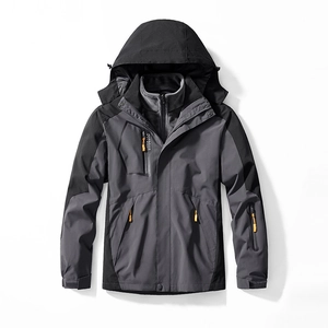 Three-in-one waterproof outdoor jacket with detachable fleece liner and hood