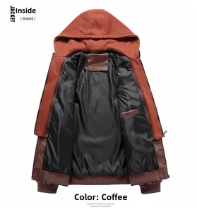 Detail view of coffee-colored jacket with black silk lining and inner pocket zipper