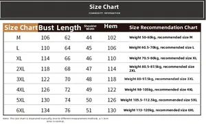 Detailed size chart for multi-pocket outdoor fishing vest from M up to 6XL plus size