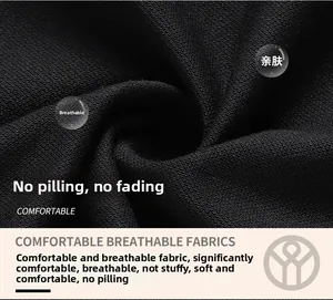 Gros plan du tissu noir de polo montrant la texture tricotée à micropores respirants