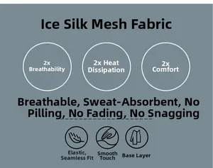 Detail showing ice silk mesh fabric with high breathability and cooling texture