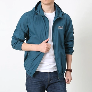 Veste Protection Solaire Homme UPF50 Plus Mince Respirant Séchage Rapide Coupe-Vent à Capuche Vêtements de Sport Légers