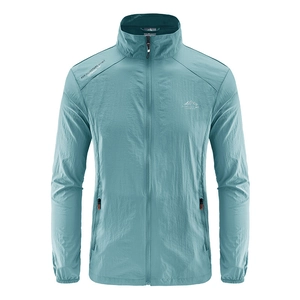 Men Lightweight Nylon Sun Protection Jacket Breathable Waterproof Windproof Quick Dry Outdoor Sport Sunscreen Clothing Packable Stand Collar Jacket