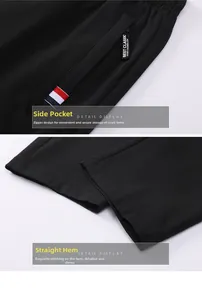 Dettaglio della tasca con cerniera con nastro tricolore e orlo dei pantaloni a doppia cucitura