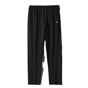 Pantaloni sportivi neri da uomo con coulisse e dettaglio a righe laterali