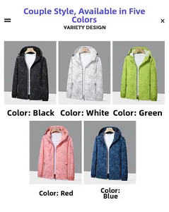 Coupe-vent imperméable à motif de feuilles en cinq couleurs pour hommes et femmes