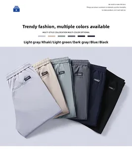 Pantalon décontracté léger en soie glacée pour hommes disponible en six coloris divers