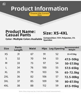 Detailed size chart for breathable leisure shorts featuring XS to 4XL measurements and fit guide