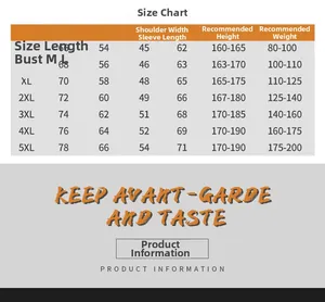 Detailed men's size chart for corduroy jackets from M to 5XL with height and weight guides