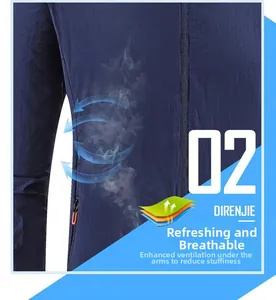 Dettaglio della ventilazione ascellare con zip per giacca da uomo con protezione solare