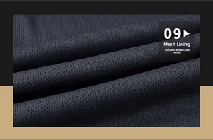 Close-up of soft and breathable dark grey mesh lining for outdoor jackets