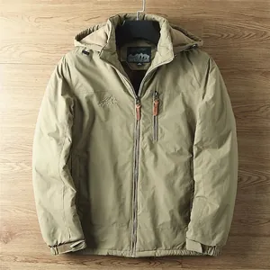 Heren Outdoor Jas met Capuchon Fleece Gevoerd Verdikte Werkjas Winddicht Waterdicht Wandelen Bergbeklimmen Casual Bovenkleding