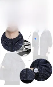 Détails de la veste à capuche résistante aux rayures avec zip en alliage et poignets