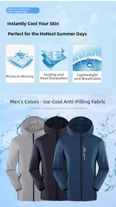 Detail showing high-performance ice-cool fabric and moisture-wicking sun protection shirt