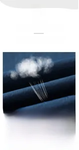Detail of navy breathable fabric showing moisture-wicking and windproof technology