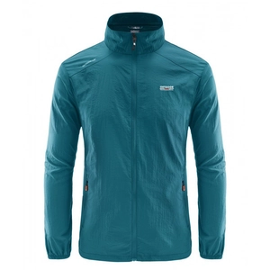 Men's lightweight breathable sun protection jacket with standing collar and outdoor print