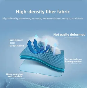 Detailed cross-section view showing breathable high-density fiber and multi-layer fabric structure