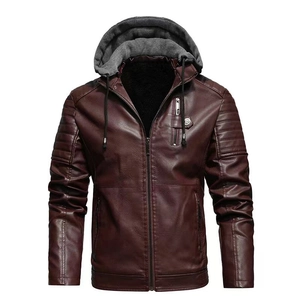 Detail of burgundy leather jacket featuring quilted shoulder padding and hood textures