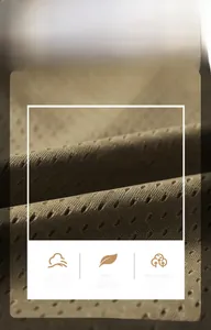 Détail macro du tissu en maille kaki respirant avec pores de ventilation haute densité