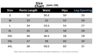 Detailed size chart for men's quick-dry shorts including waist and hip measurements