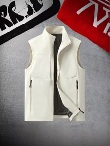 Gilet de Travail Décontracté pour Hommes Multi-poches Extérieur Pêche Photographie Veste Sans Manches Col Montant Coupe-vent