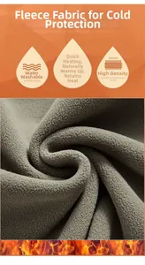 Detail of high-density grey fleece fabric showing heat-retention and anti-pilling texture