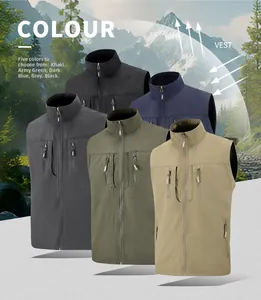 Gilet de plein air disponible en kaki, vert armée, bleu marine, gris et noir