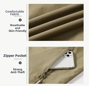 Détail de gilet utilitaire avec poche zippée sécurisée pour rangement smartphone