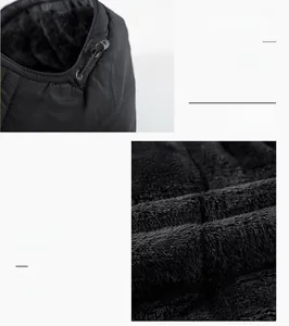 Detail of adjustable drawstring and thick black fleece lining for winter warmth