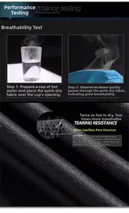 Breathable nano-capillary fabric detail of men's sports set with high tearing resistance