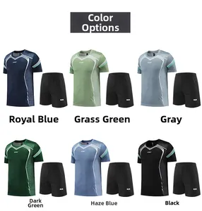 Détail montrant les diverses couleurs de l'ensemble de sport à séchage rapide pour homme